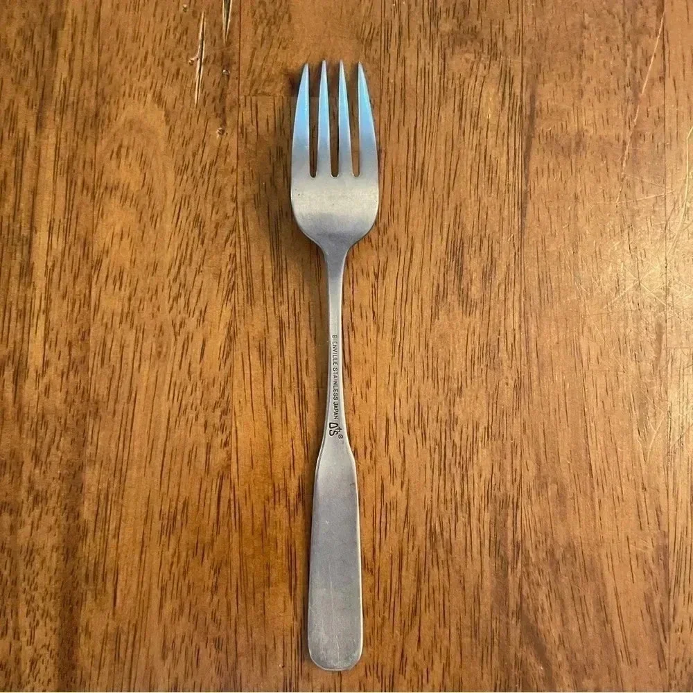 Vintage Bienville Orleans Stainless Steel‎ Dinner Fork Geometric Pattern Japan